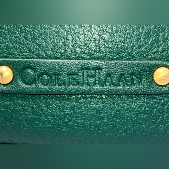 Vintage Cole Haan Village Collection Small Satchel - Green Pebbled Leather - Picture 5 of 12